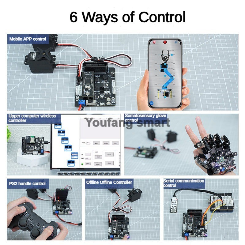 6 Channel PWM Servo and 4 Chan - Robot Arm Kit 评论和价格