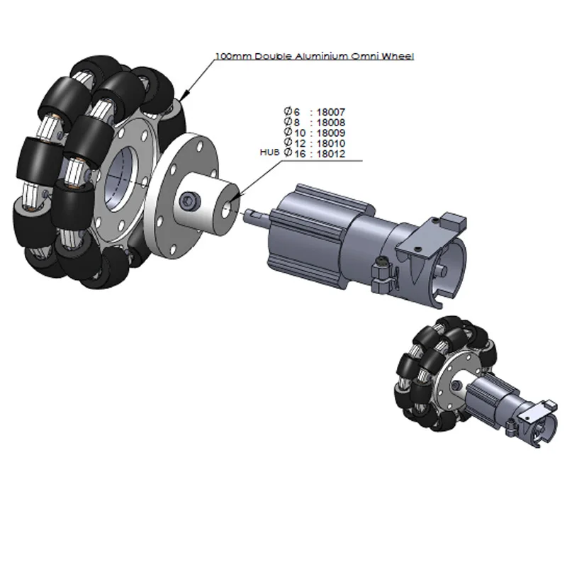 4inches/100mm Double Aluminium - Robot Wheel 评论和价格