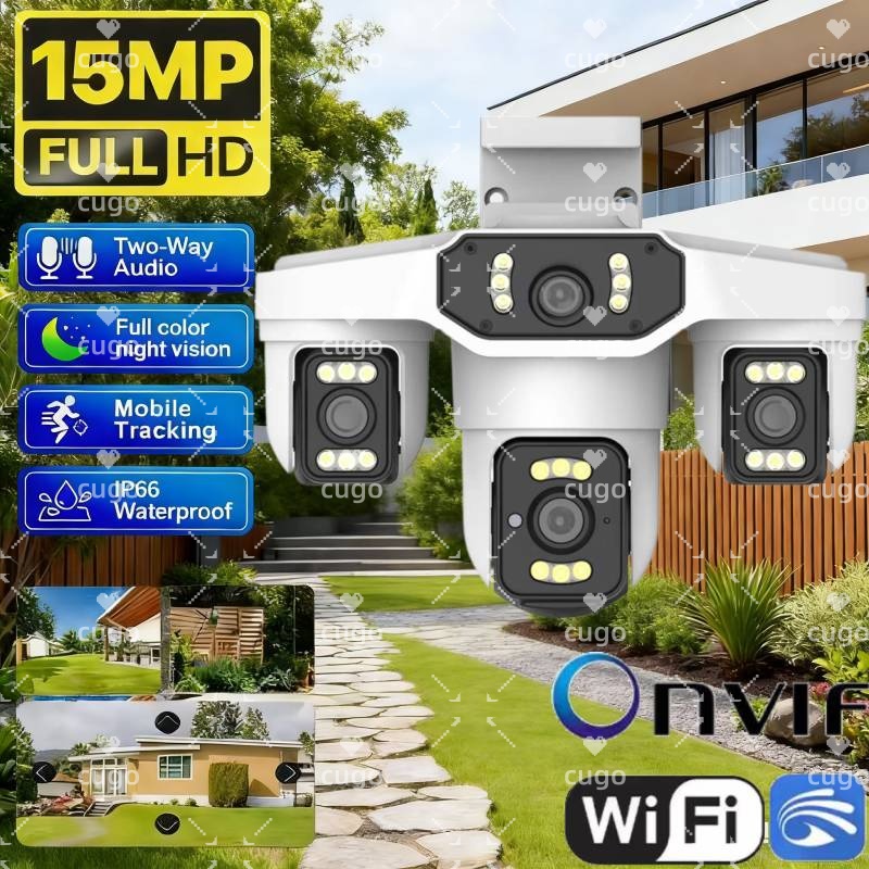 15MP 8K Wifi IP Camera Three L - Pan Tilt Bracket 评论和价格