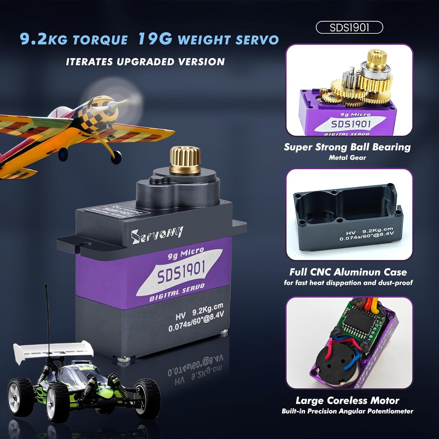 SERVOMY-SDS1901 Digital 9G Mic - Sg90 Servo 评论和价格