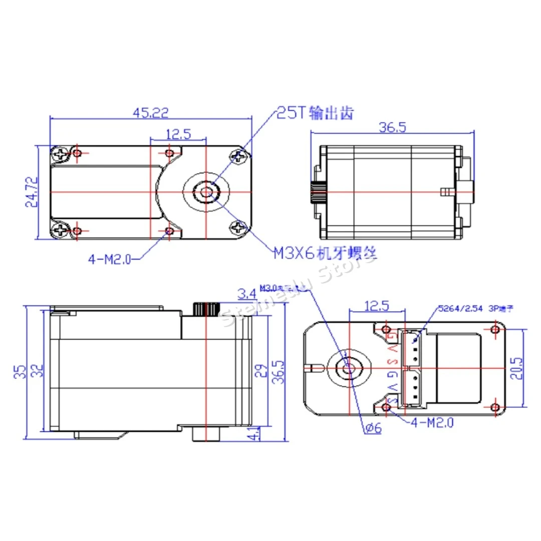 Feetech STS3250 12V 50KG Magne - Robot Arm Metal 评论和价格